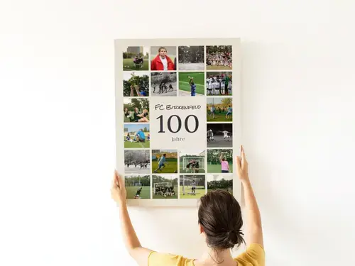 Fußball-Fotocollage Raster mit Text