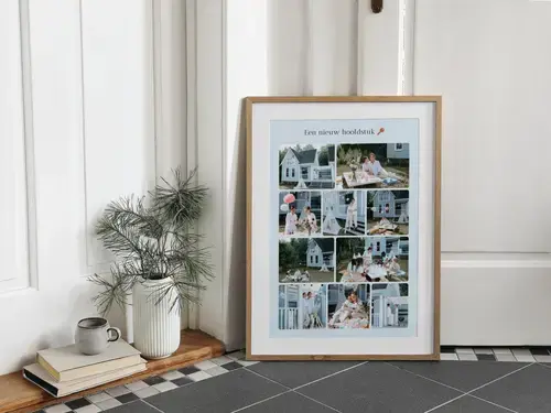 Foto collage housewarming met eigen tekst