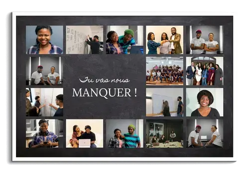 Collage d’adieu collègues avec texte central