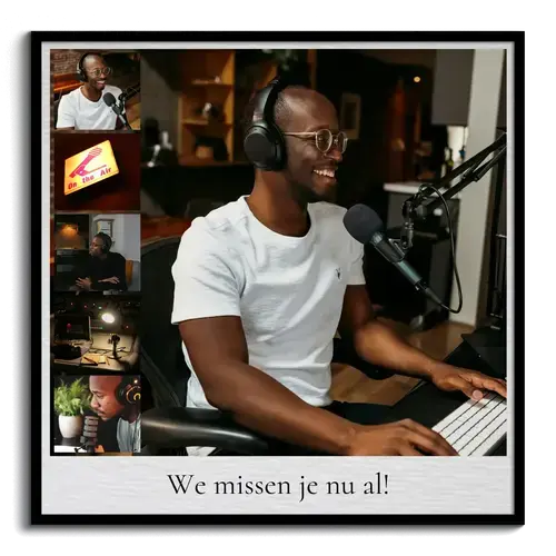 Afscheidscollage collega’s met tekst en foto’s