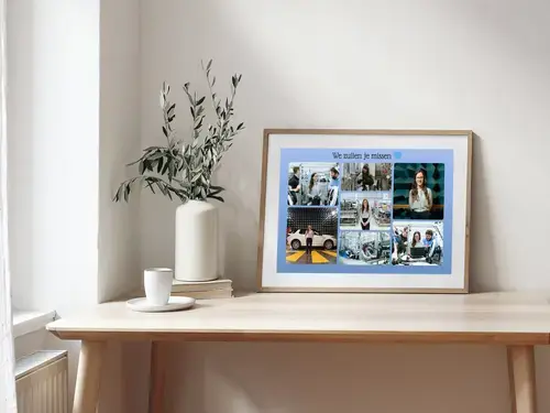 Afscheidscollage collega’s met tekst en foto’s