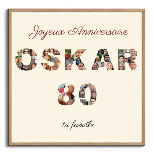 Créez Collage Photo Anniversaire Sur-Mesure - Nom & Âge שpersonnalisés