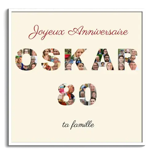 Créez Collage Photo Anniversaire Sur-Mesure - Nom & Âge שpersonnalisés