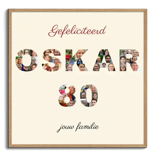 Fotocollage met persoonlijke boodschap voor verjaardag