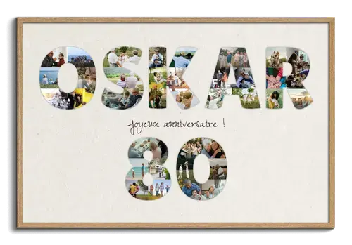 Collage photo avec message personnalise pour anniversaire