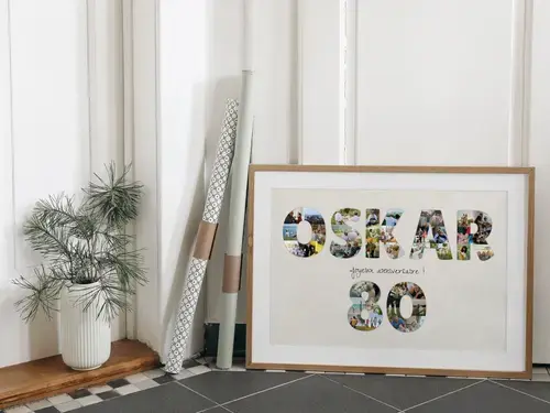 Collage Anniversaire Texte et Chiffres Personnalisés
