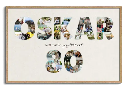 Fotocollage met persoonlijke boodschap voor verjaardag