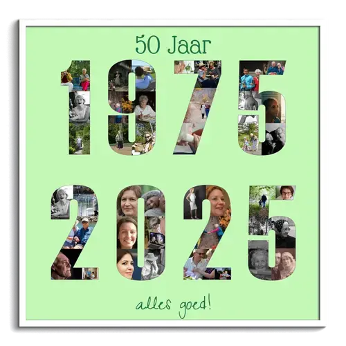 Collage photo chiffres années – personnalisez votre cadeau anniversaire/jubilé