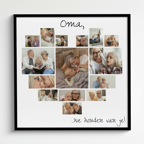 Ontwerp je eigen hartvormige fotocollage voor Oma's speciale moment!