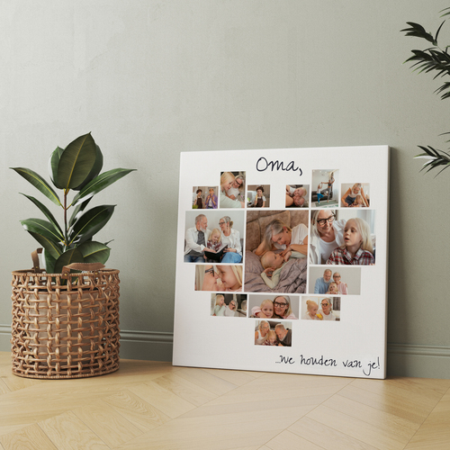 Ontwerp je eigen hartvormige fotocollage voor Oma's speciale moment!