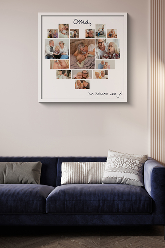 Ontwerp je eigen hartvormige fotocollage voor Oma's speciale moment!