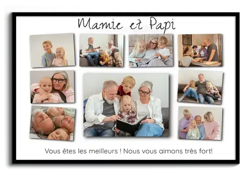 Collage photo grands-parents 9 photos - créez un cadeau personnalisé