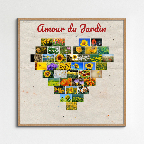 Fotocollage coeur avec photos de jardin