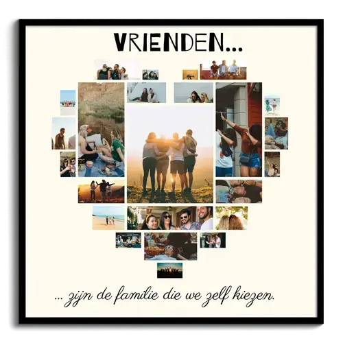 Fotocollage afbeeldingen gerangschikt als hart vriendschap