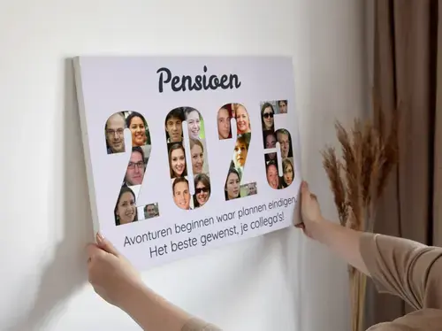 Fotocollage pensioen gepersonaliseerd met jaartal