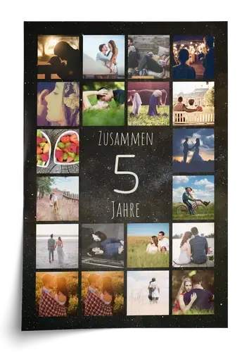 Jubiläums-Zahl Collage 5 – 5 Jahre, Paar, Hochzeit
