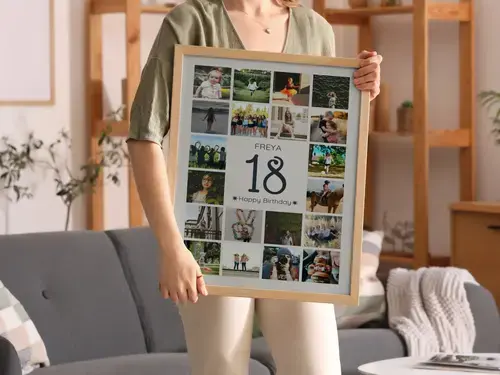 Collage photo chiffre 18 - anniversaire, majorité