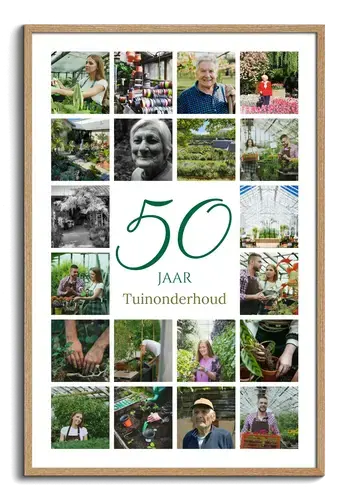 Cijfercollage 50 bedrijfsjubileum met rasterrand