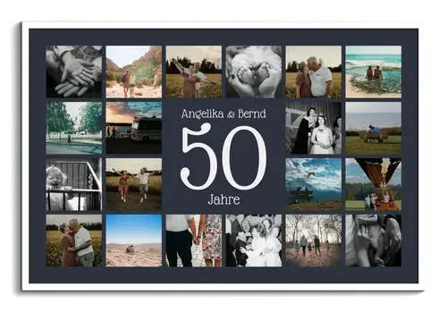 Zahl-Fotocollage Goldene Hochzeit (20–80 Fotos)