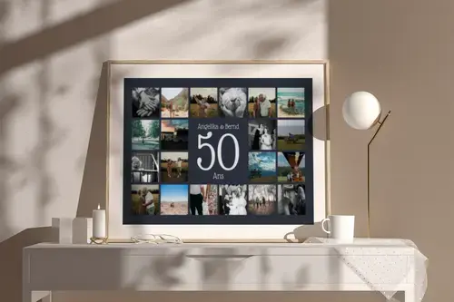 Collage photo chiffre anniversaire – Noces d'or