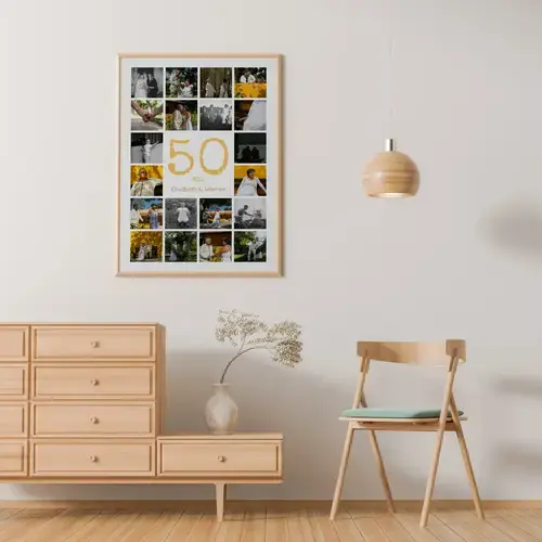 Collage photo chiffre anniversaire – Noces d'or