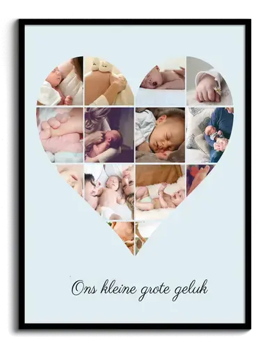 Hartcollage met Baby- of Kinderfoto's
