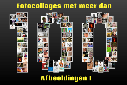 Maak je eigen stijlvolle 100-cijferige fotocollage voor je jubileum, tot wel 250 foto's!