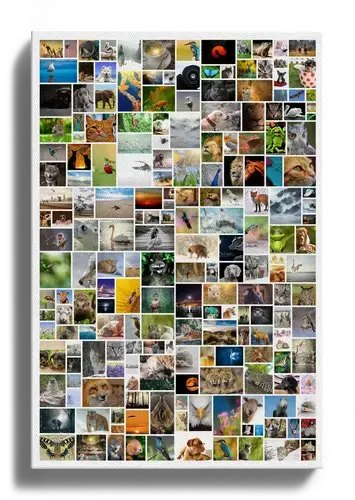 Poster vertical avec 200 photos en collage photo
