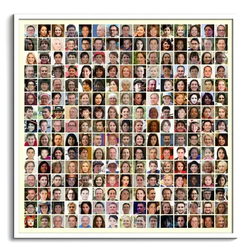 Collage photo avec plus de deux cents 200 photos de visages