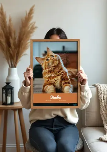 Collage souvenir chat – photo unique, nom & dates