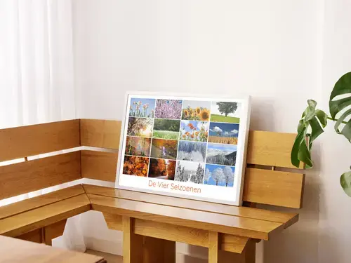 Natuurcollage Seizoenen Premium Print