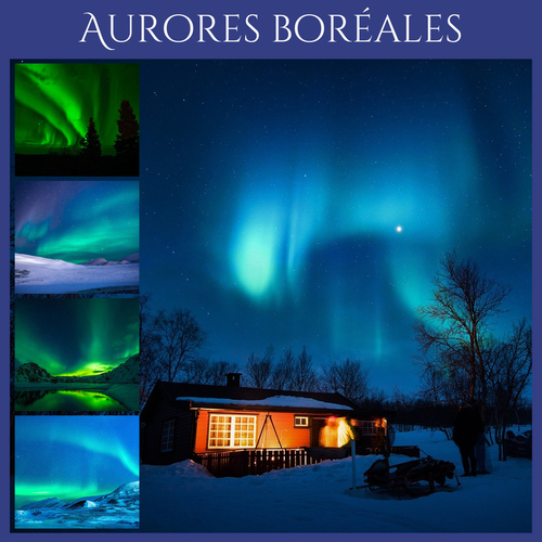 Créez un collage photo nature: aurores, arcs-en-ciel, orages – impression premium
