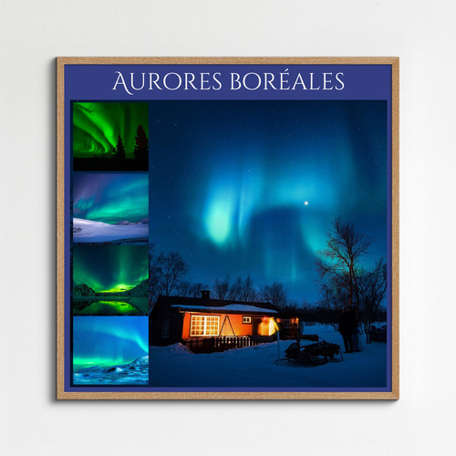 Créez un collage photo nature: aurores, arcs-en-ciel, orages – impression premium