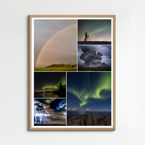 Créez un collage photo nature: aurores, arcs-en-ciel, orages – impression premium
