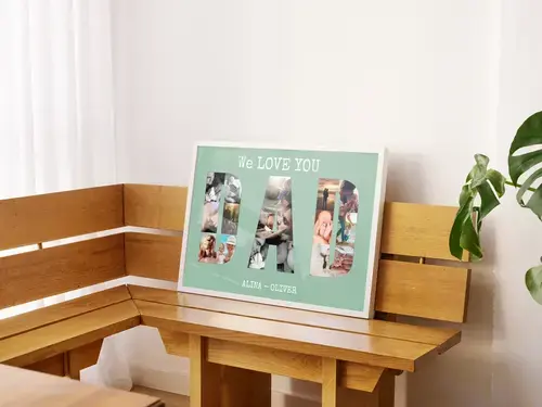 Collage Photo "On t'aime Papa" personnalisée