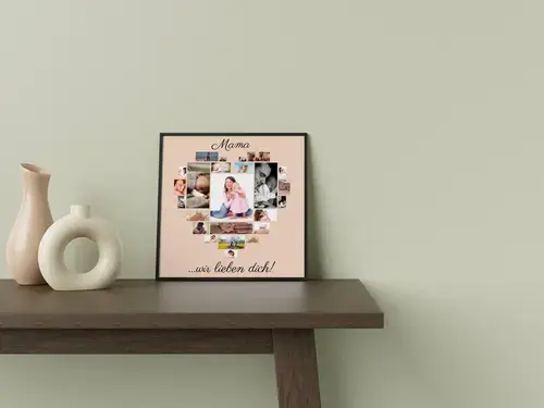 Fotocollage Herz "Mama wir lieben dich"