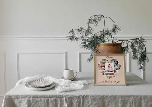 Fotocollage Moeder Hart met Foto's en Liefdetekst