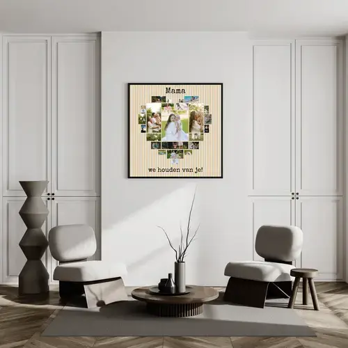 Fotocollage Moeder Hart met Foto's en Liefdetekst