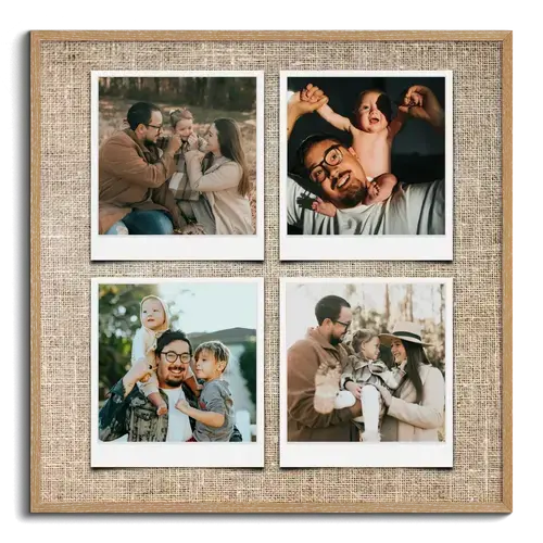 Collage photos de famille Polaroid avec légendes