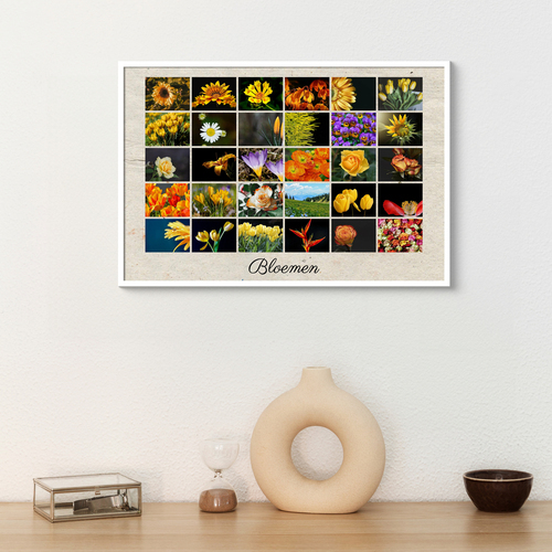 Creëer je eigen bloemencollage poster als persoonlijk cadeau!