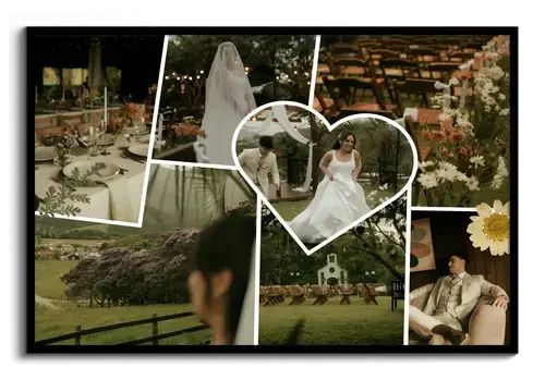 Clean scrapbook fotocollage bruiloft