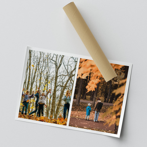 Collages d'automne: paysages et familles