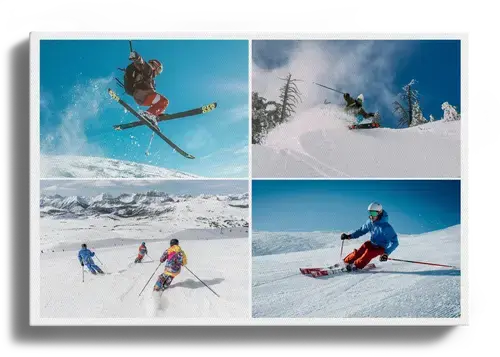 Collage Hivernale: Paysages et Famille