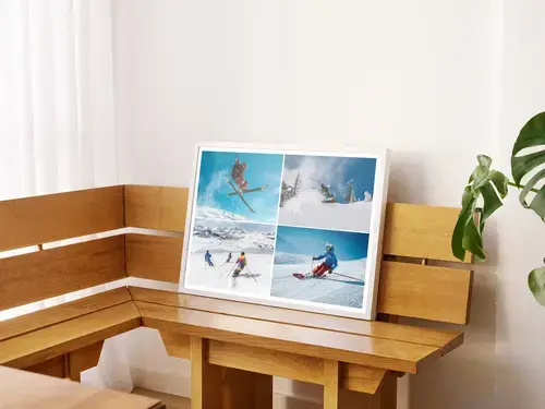 Collage Hivernale: Paysages et Famille