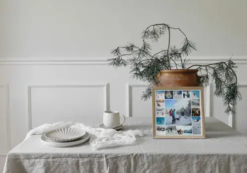 Collage Hivernale: Paysages et Famille