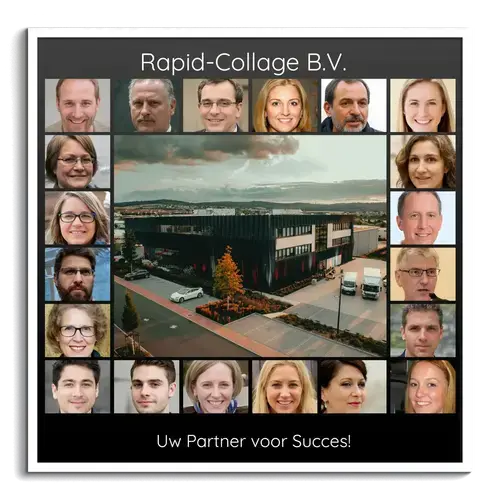 Creatieve Teamcollage op Acrylglas - Presenteer Jouw Bedrijf Succesvol