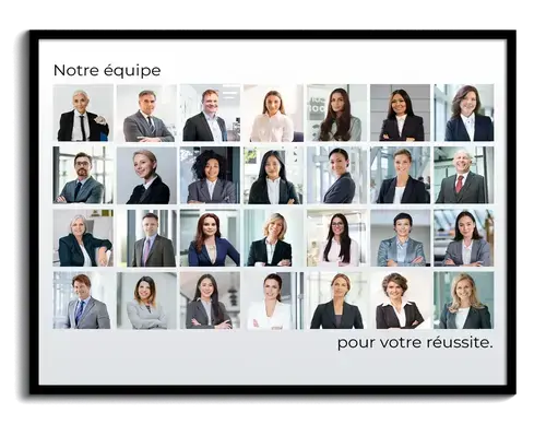 Collage photos dequipe avec photos de tous les employes