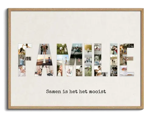 Fotocollage "FAMILIE" met persoonlijke foto's