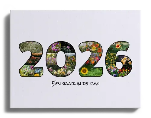 Tuinjaar Collage met Foto's en Groene Achtergrond