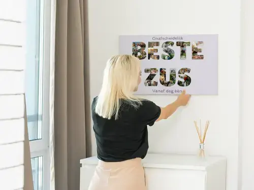 Fotocollage Beste Zus in hartvorm